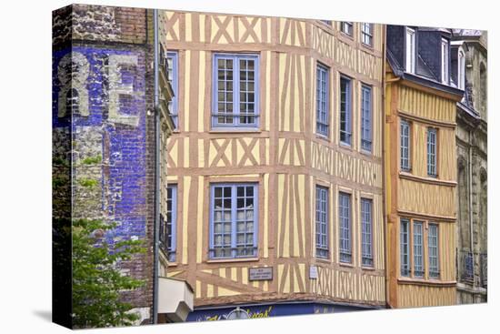 Half Timbered Norman Facades, Rouen, Normandy, France, Europe-Guy Thouvenin-Premier Image Canvas