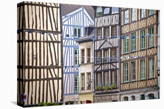 Half Timbered Norman Facades, Rouen, Normandy, France, Europe-Guy Thouvenin-Premier Image Canvas