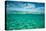 Half Water Half Land, Clouds over the Pacific Ocean, Bora Bora, French Polynesia-null-Premier Image Canvas