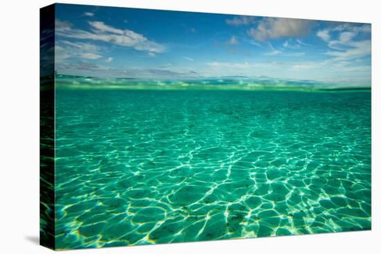 Half Water Half Land, Clouds over the Pacific Ocean, Bora Bora, French Polynesia-null-Premier Image Canvas