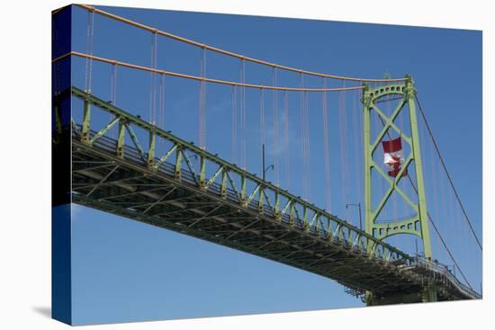 Halifax, Nova Scotia, Harbor with Large Famous Bridge Mckay Bridge with Canadian Flag Flying-Bill Bachmann-Premier Image Canvas