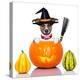 Halloween Dog as Witch-Javier Brosch-Premier Image Canvas