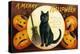 Halloween Greetings with Black Cat and Carved Pumpkins, 1909-Ellen Hattie Clapsaddle-Premier Image Canvas