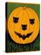 Halloween, Jack O'Lantern with Cat and Bat Cut-Outs-null-Stretched Canvas