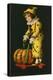 Halloween, Little Clown and Pumpkin-null-Stretched Canvas