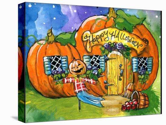 Halloween Pumpkin House-sylvia pimental-Stretched Canvas