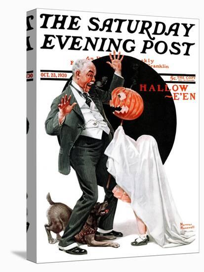 "Halloween" Saturday Evening Post Cover, October 23,1920-Norman Rockwell-Premier Image Canvas