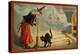 Halloween Witch and Cat-Vintage Apple Collection-Premier Image Canvas