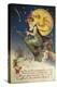 Halloween Witch Greendress Moon-Vintage Apple Collection-Premier Image Canvas