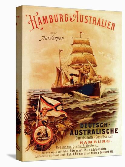 Hamburg - Australia', Poster Advertising the German Australian Steamship Company, 1889-German School-Premier Image Canvas