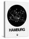 Hamburg Black Subway Map-NaxArt-Stretched Canvas