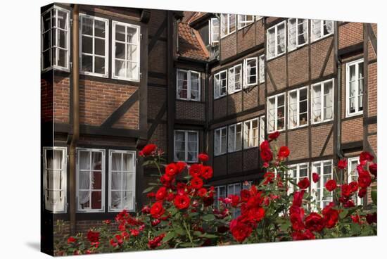 Hamburg, Neanderstrasse, Half-Timbered Houses, Facades, Flowers-Catharina Lux-Premier Image Canvas