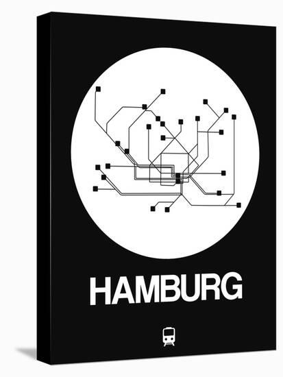 Hamburg White Subway Map-NaxArt-Stretched Canvas