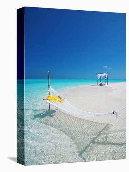 Hammock on Tropical Beach, Maldives, Indian Ocean, Asia-Sakis Papadopoulos-Premier Image Canvas