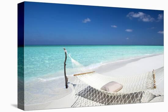 Hammock on Tropical Beach, Maldives, Indian Ocean, Asia-Sakis Papadopoulos-Premier Image Canvas