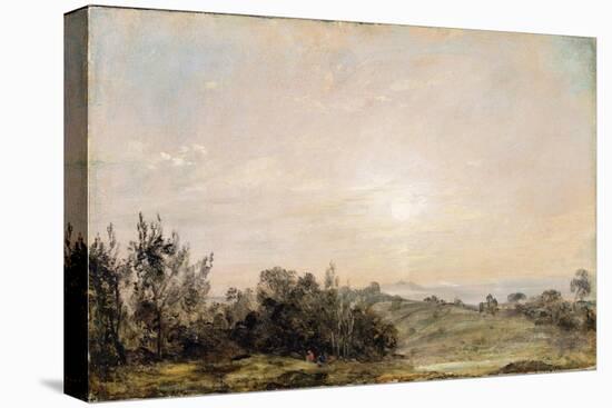 Hampstead Heath, Looking Towards Harrow, 1821-22 (Oil on Paper Laid on Canvas)-John Constable-Premier Image Canvas