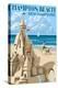 Hampton Beach, New Hampshire - Sand Castle-Lantern Press-Stretched Canvas