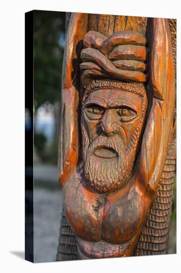Hand carved wooden statues im the center of Noumea, New Caledonia, Pacific-Michael Runkel-Premier Image Canvas