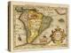 Hand Colored Engraved Map of South America, 1610-Gerardus Mercator-Premier Image Canvas