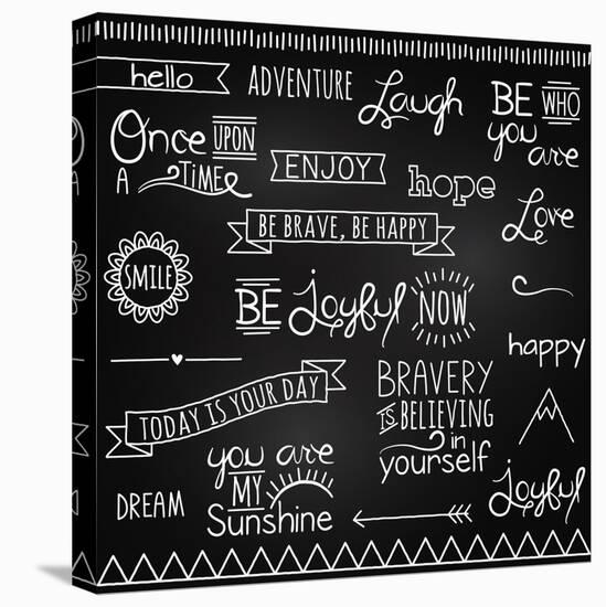 Hand Drawn Chalkboard Style Words, Quotes And Decoration-Pink Pueblo-Stretched Canvas