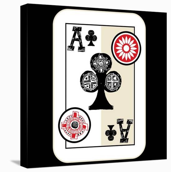 Hand Drawn Deck Of Cards, Doodle Ace Of Clubs-Andriy Zholudyev-Stretched Canvas