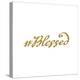 Hand Drawn Hashtag Blessed with Gold Glitter Texture-Olga Rom-Stretched Canvas