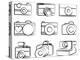 Hand Drawn Set Of Cameras-Pink Pueblo-Stretched Canvas