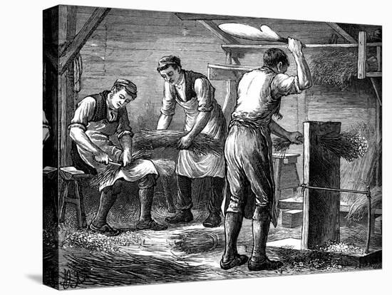 Hand-Scutchers at Work, C1880-null-Premier Image Canvas