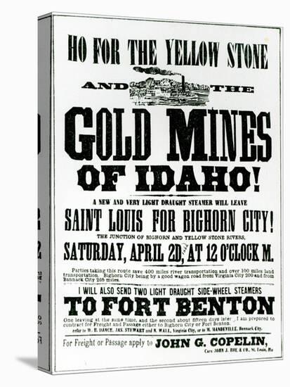 Handbill Advertising Steamer Voyages to the Gold Mines of Idaho, 1865-null-Premier Image Canvas