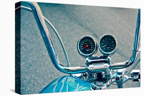 Handlebars and Gauges on Harley Davidson-null-Stretched Canvas