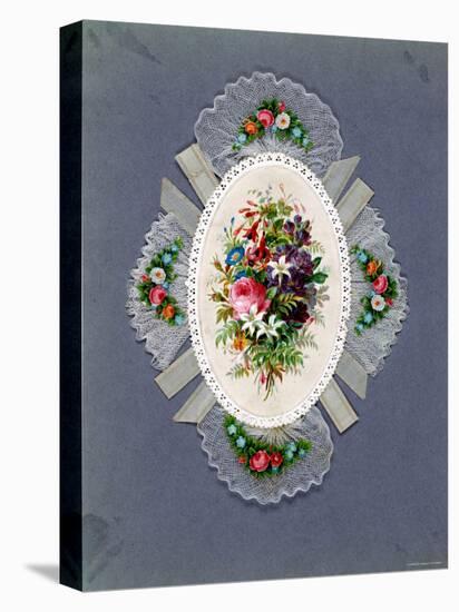 Handmade Valentine Card, of Paper, Lace, Ribbon and Flower Stickers-null-Premier Image Canvas