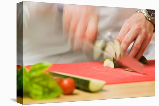 Hands, Cook, Knife, Cutting Vegetable-Rainer Mirau-Premier Image Canvas