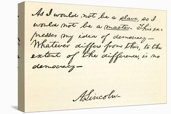 Handwriting and Signature of Abraham Lincoln-null-Premier Image Canvas