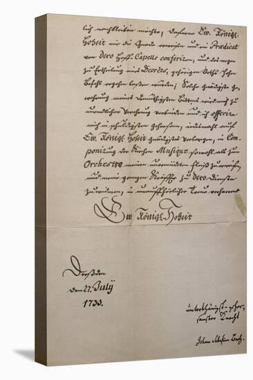 Handwritten Letter to King of Saxony to Accompany Mass in B Minor, Bmw 232 1733-Johann Sebastian Bach-Premier Image Canvas