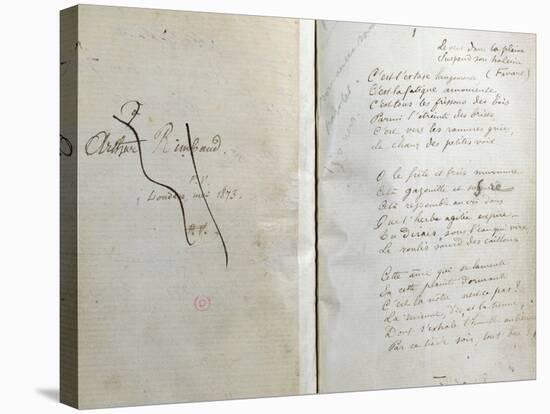 Handwritten Pages from "Romances Sans Paroles" with Crossed out Dedication to Arthur Rimbaud, 1873-Paul Verlaine-Premier Image Canvas