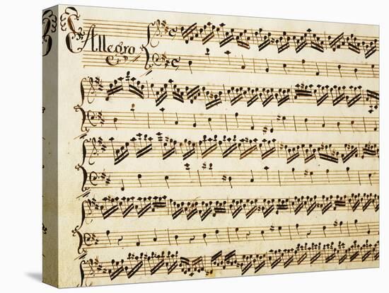 Handwritten Sheet Music for the Sonata Prima for Violin and Bass, Allegro Assai-Giuseppe Tartini-Premier Image Canvas