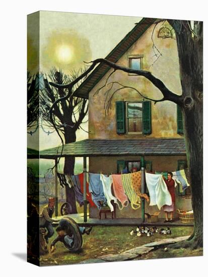 "Hanging Clothes Out to Dry," April 7, 1945-John Falter-Premier Image Canvas