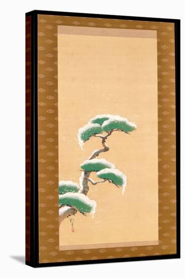 Hanging Scroll Depicting a Snow Clad Pine, from a Triptych of the Three Seasons, Japanese-Sakai Hoitsu-Premier Image Canvas