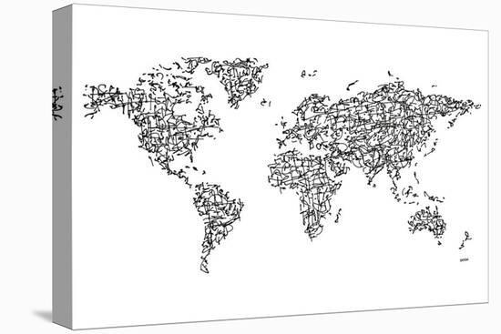 Hànzì Kanji World Map -Charlotte Bassin-Stretched Canvas