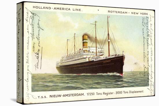 Hapag, Dampfschiff T.S.S. Nieuw Amsterdam in Fahrt-null-Premier Image Canvas