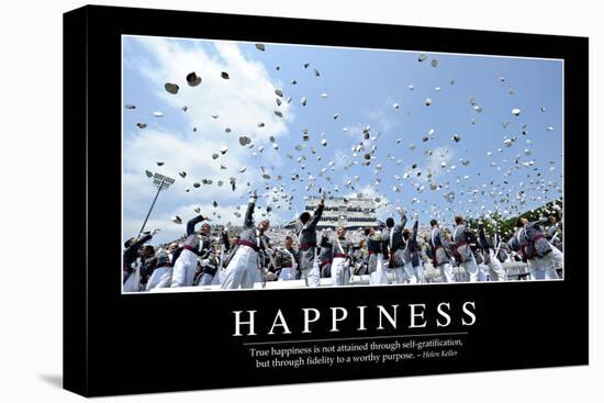 Happiness: Inspirational Quote and Motivational Poster-null-Premier Image Canvas