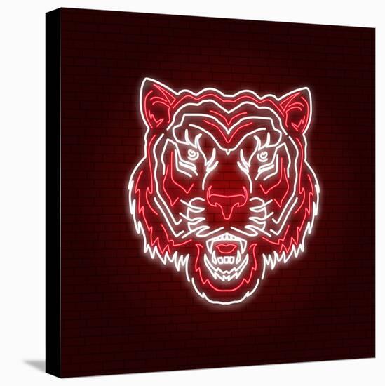 Happy Chinese New Year neon greetings card-Igor Serdiuk-Stretched Canvas