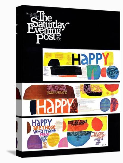 "Happy Collage," Saturday Evening Post Cover, December 28, 1968-null-Premier Image Canvas