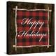 Happy Holidays on Plaid-Gina Ritter-Stretched Canvas
