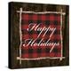 Happy Holidays on Plaid-Gina Ritter-Stretched Canvas