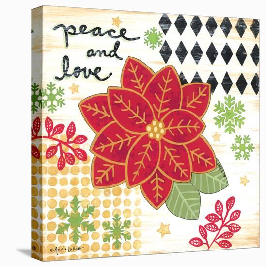 Happy Noel Poinsettia-Annie LaPoint-Stretched Canvas