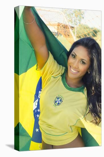 Happy Smiling Brazil Soccer Football Fan.... (Brazil World Cup Finals 2014)-BCFC-Premier Image Canvas