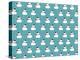 Happy Snow Man Turquoise Pattern 1-Anne Cote-Premier Image Canvas