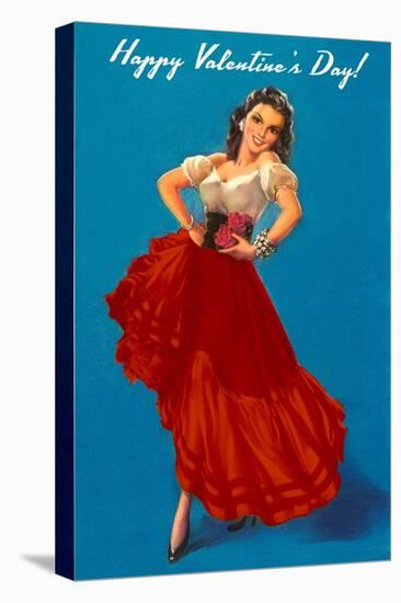 Happy Valentine's Day, Flamenco Dancer-null-Stretched Canvas