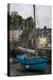 Harbor of St. Goustin on the River Auray in Brittany, Blue Sailboat-Mallorie Ostrowitz-Premier Image Canvas